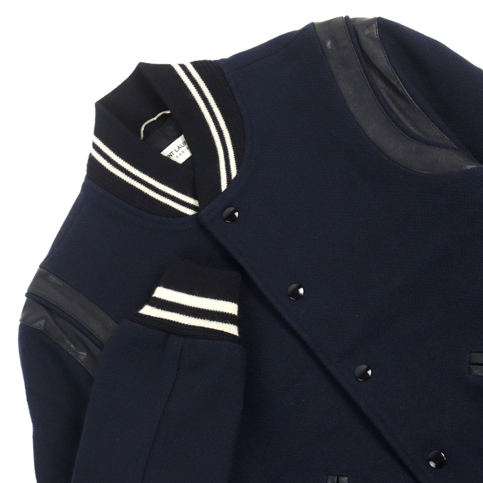 Saint Laurent サンローラン　テディジャケット ネイビー　44 極美品○SAINT LAURENT PARIS サンローランパリ 354718 エディ期