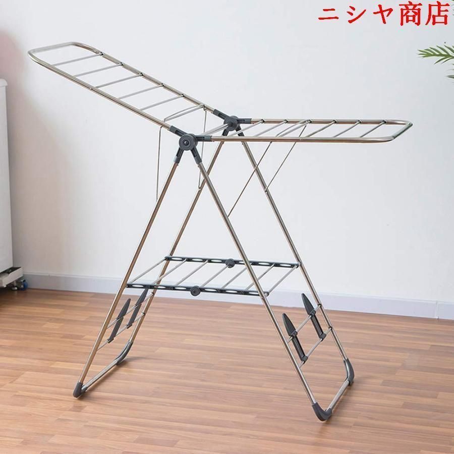 折りたたみ 室内物干し ステンレス製 物干しスタンド バタフライ 折りたたみ 室内物干し ステンレス製 物干しスタンド バタフライ