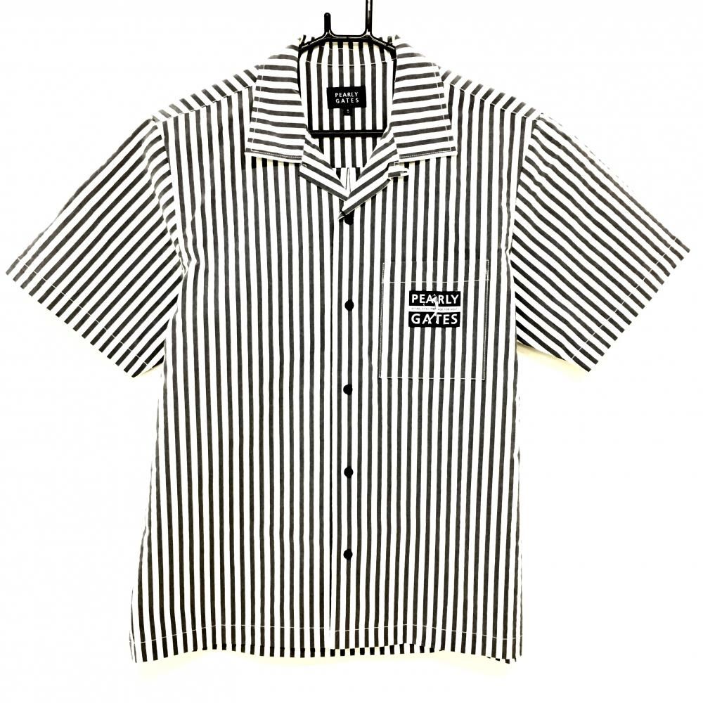 ☆特価☆【新品】パーリーゲイツ 半袖シャツ ネイビー×白 ストライプ
