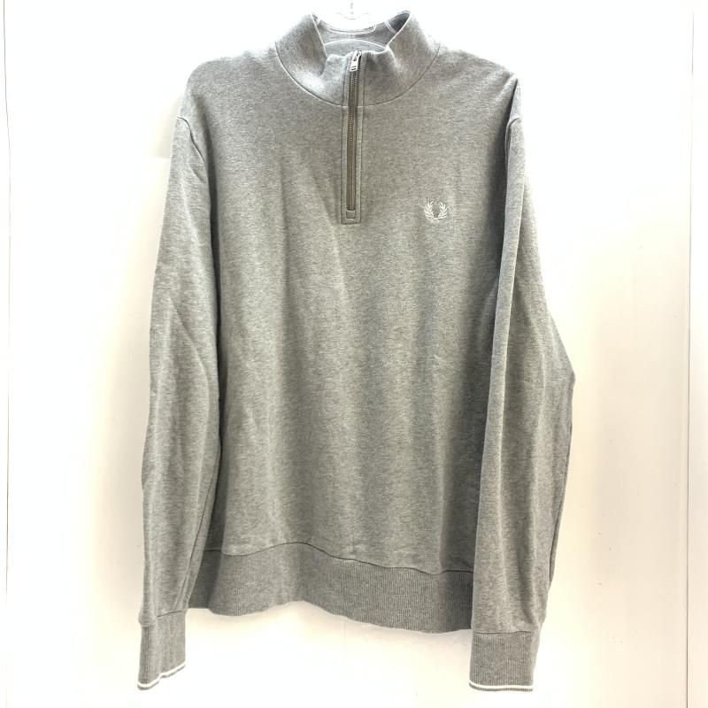 FRED PERRY ハーフジップスウェット XL グレー 92