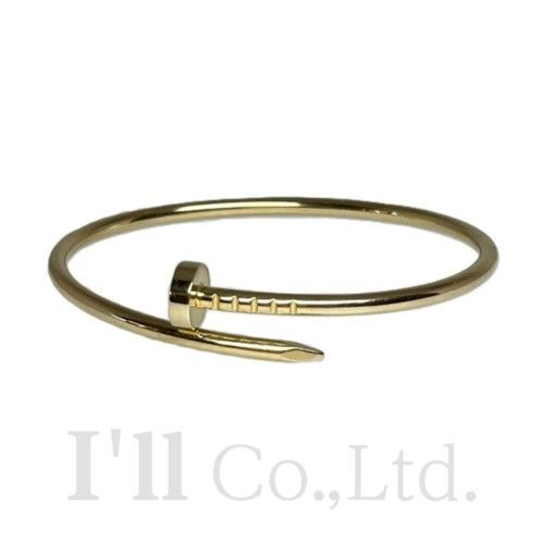 CARTIER カルティエ ジュスト アン クル ブレスレット スモールモデル B6062614 750YG ＃14 ブランドジュエリー アクセサリー バングル SM 釘モチーフ 78421