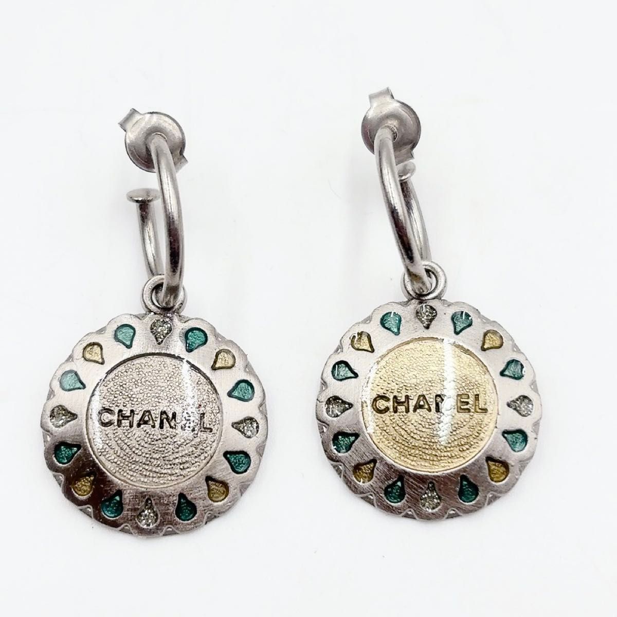 CHANEL】シャネル ココマーク フープ 金属製 シルバー 99A