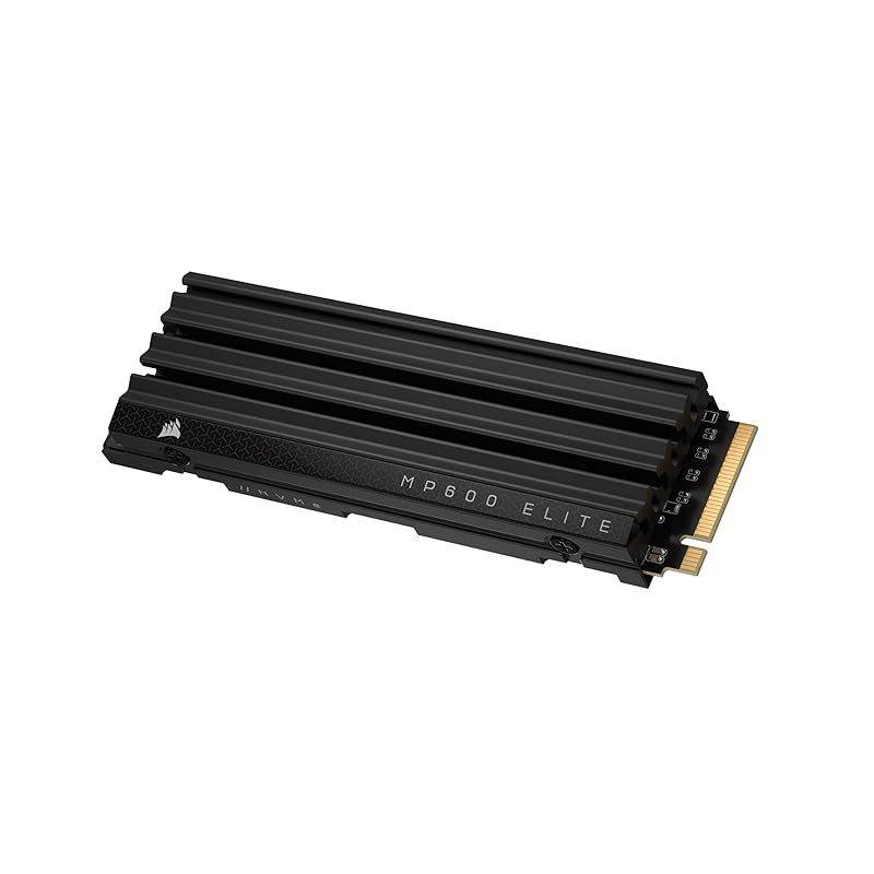 CORSAIR MP600 ELITE 1TB PCIe Gen4 x4 NVMe M.2 SSD 高密度 3D TLC NAND M.2 2280 アルミニウム製ヒートシンク CSSD-F1000GBMP600EHS