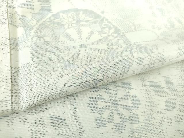 平和屋着物●本場大島紬　白大島　源氏車花文　正絹　逸品　DAAQ3513ps 平和屋着物○本場大島紬 白大島 源氏車花文 正絹 逸品 DAAQ3513ps