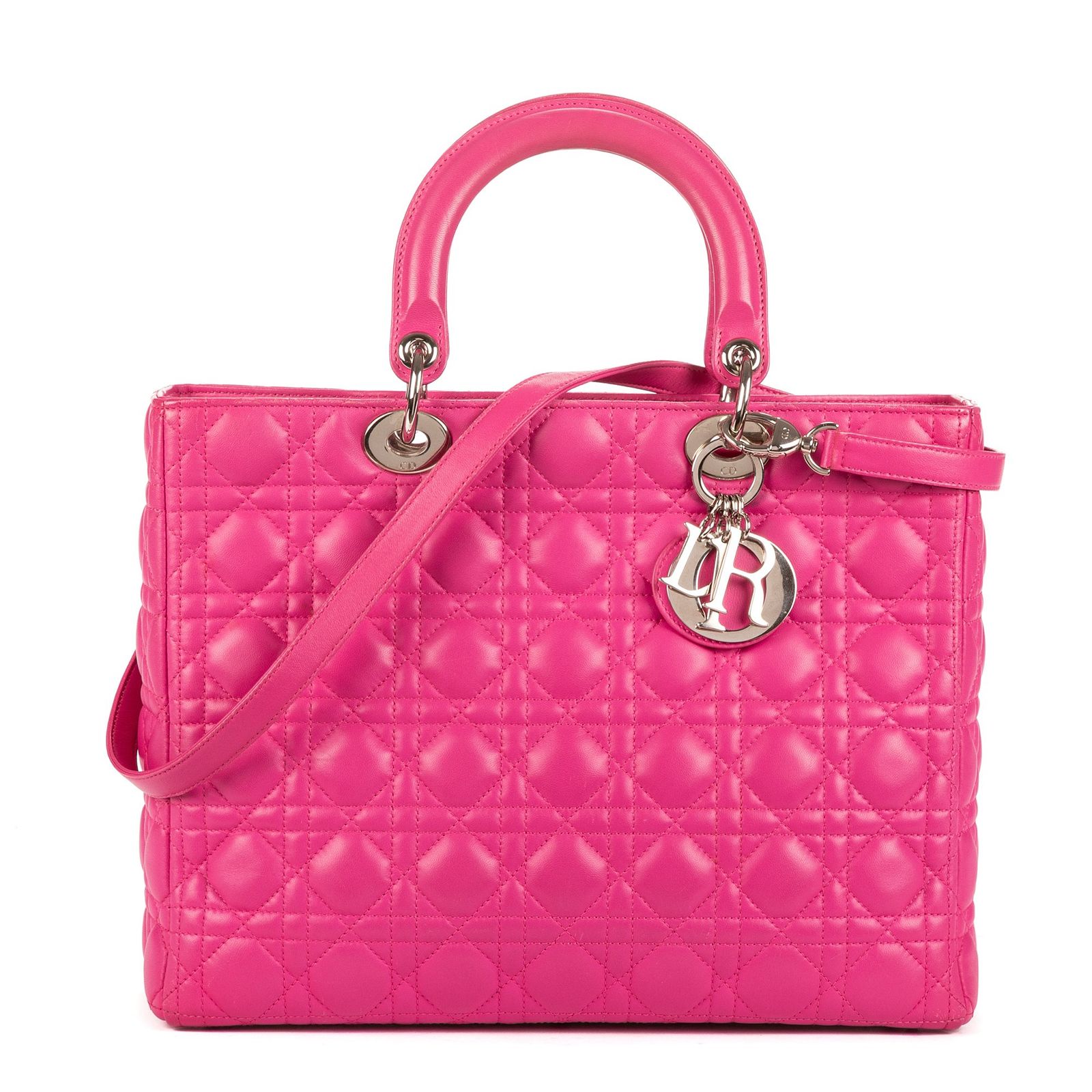 DIOR ディオールレディ ディオールピンクカナゲッドレザーA