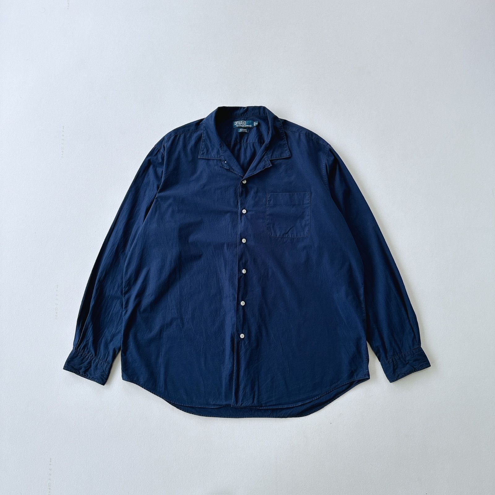 90s ラルフローレン　BONNARD ボナード　開襟　オープンカラー　半袖　M 希少】90s ラルフローレン BONNARD 開襟シャツ オンブレ リネン