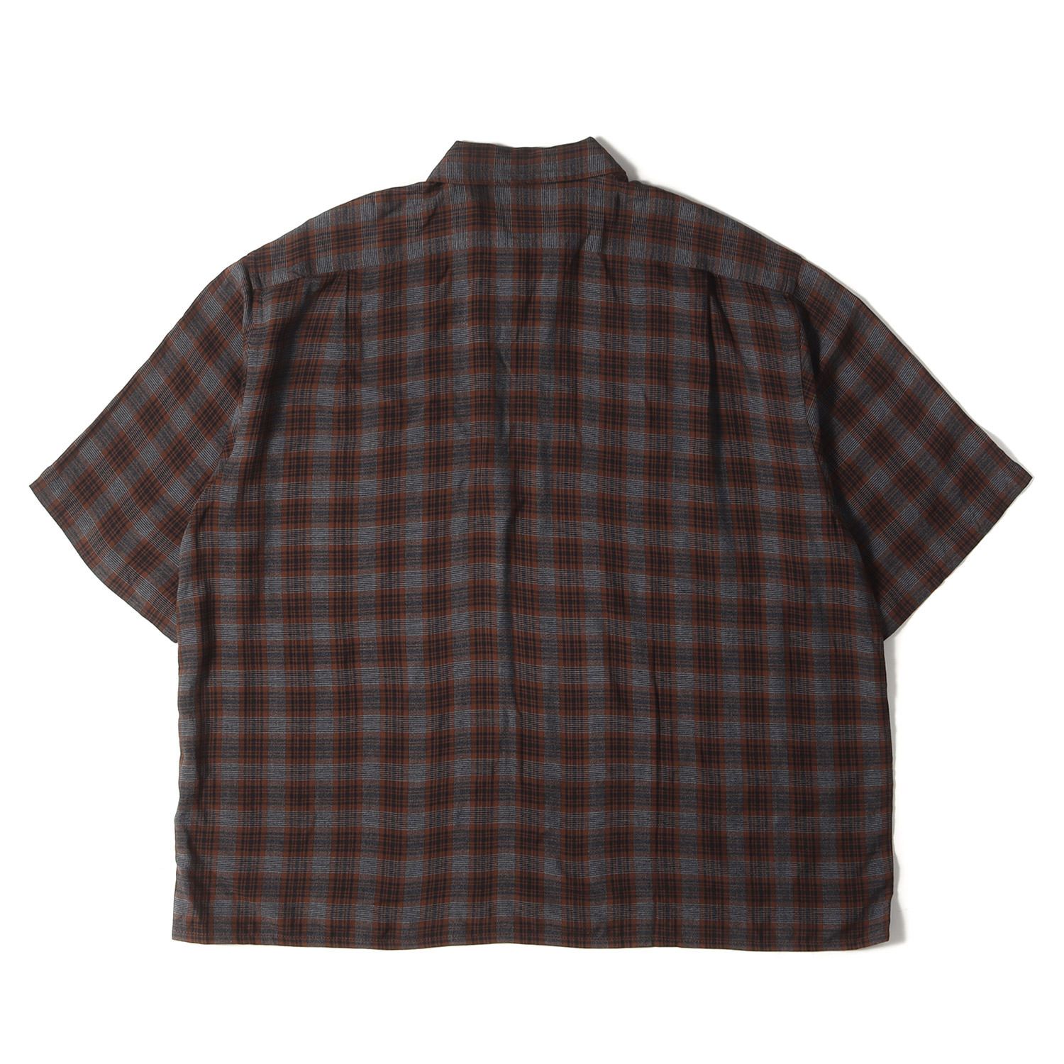 COMOLI コモリ シャツ サイズ:2 / プレイドチェック レーヨン 半袖 