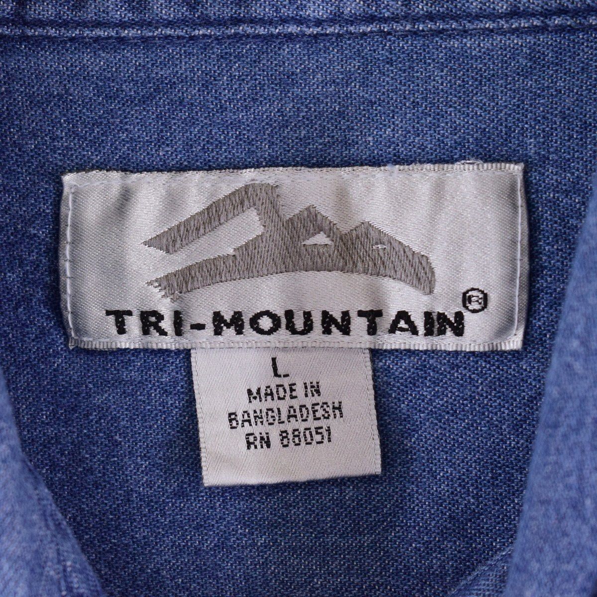 古着 TRI-MOUNTAIN 長袖 ボタンダウンデニムシャツ メンズXL/eaa341026