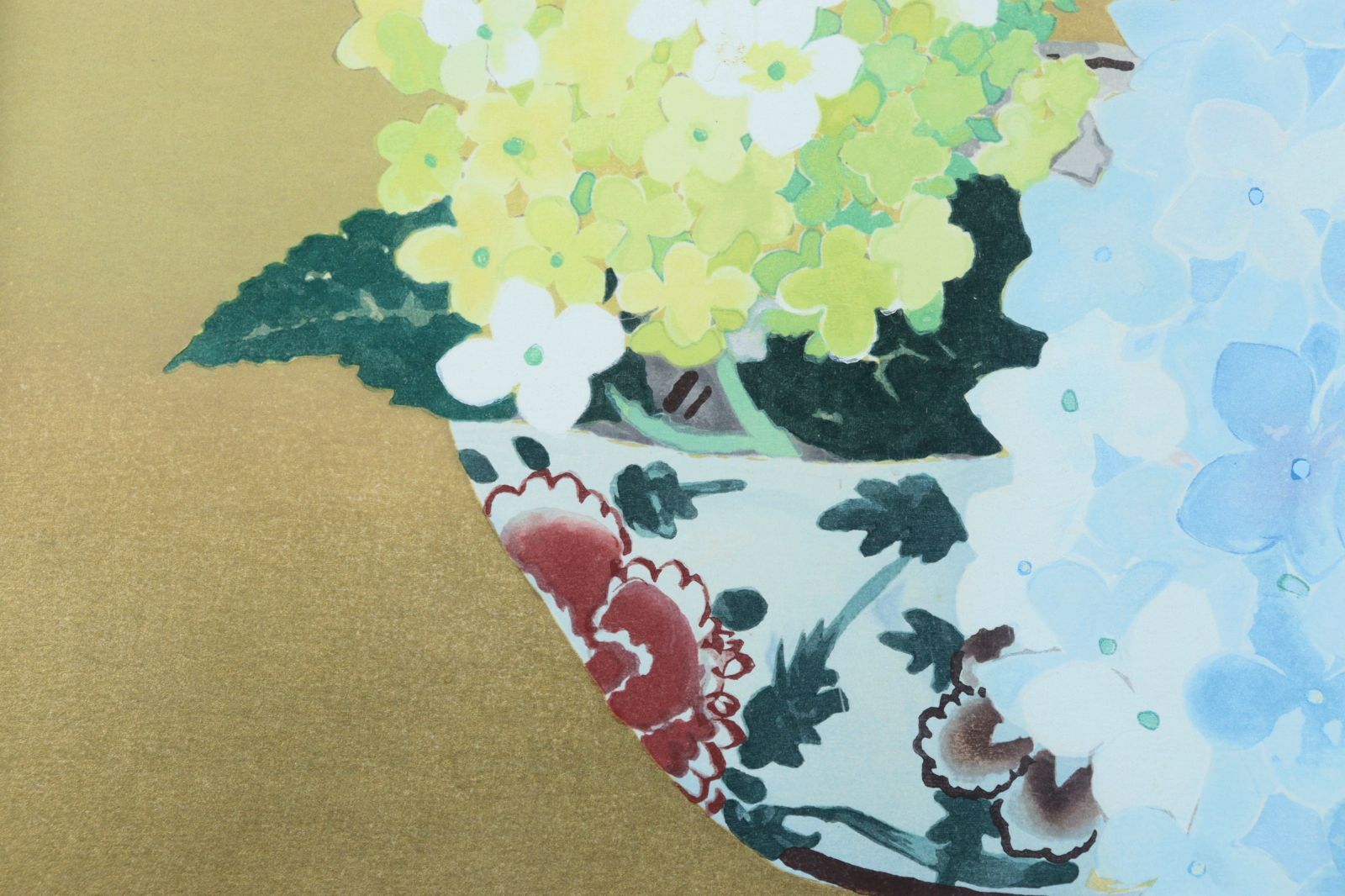 小倉遊亀 「咲きこぼれる」木版画 266/300 共シール 直筆サイン 古美術