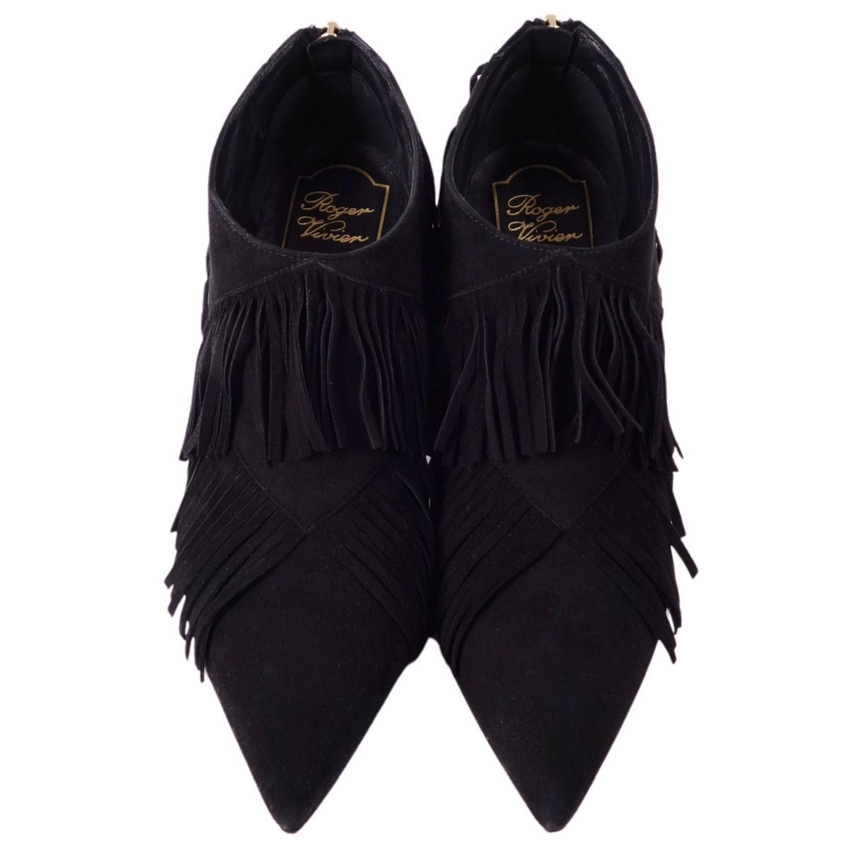美品 ロジェヴィヴィエ Roger Vivier ブーツ ブーティー フリンジ 