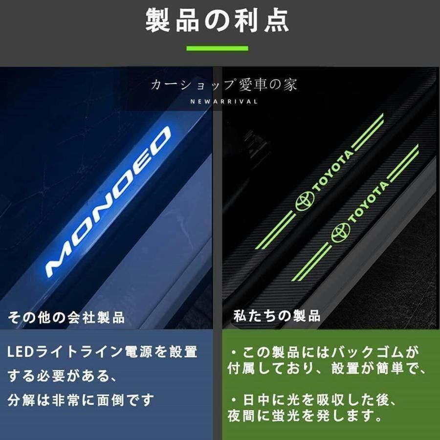 トヨタ ヴォクシー Voxy 90系 夜光 ドアサイドステップガード キズ防止 汚れキズ防止