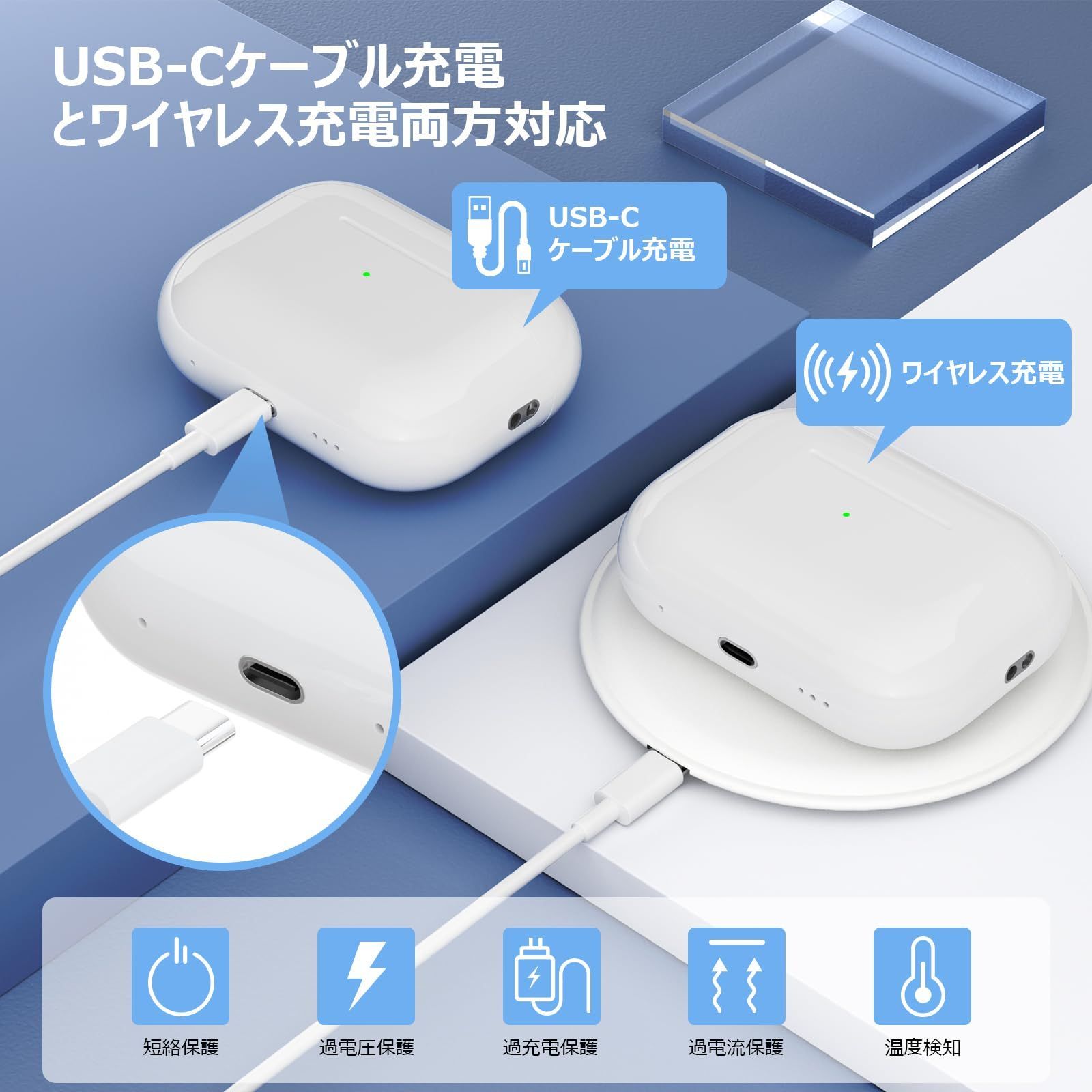 新着商品】Pro1&2との互換性あり タイプc対応 Airpods Airpods Pro充電 