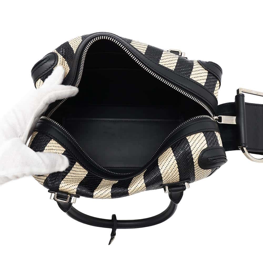 デルヴォー ハンドバッグ クールボックスMM カーフレザー ラフィア  