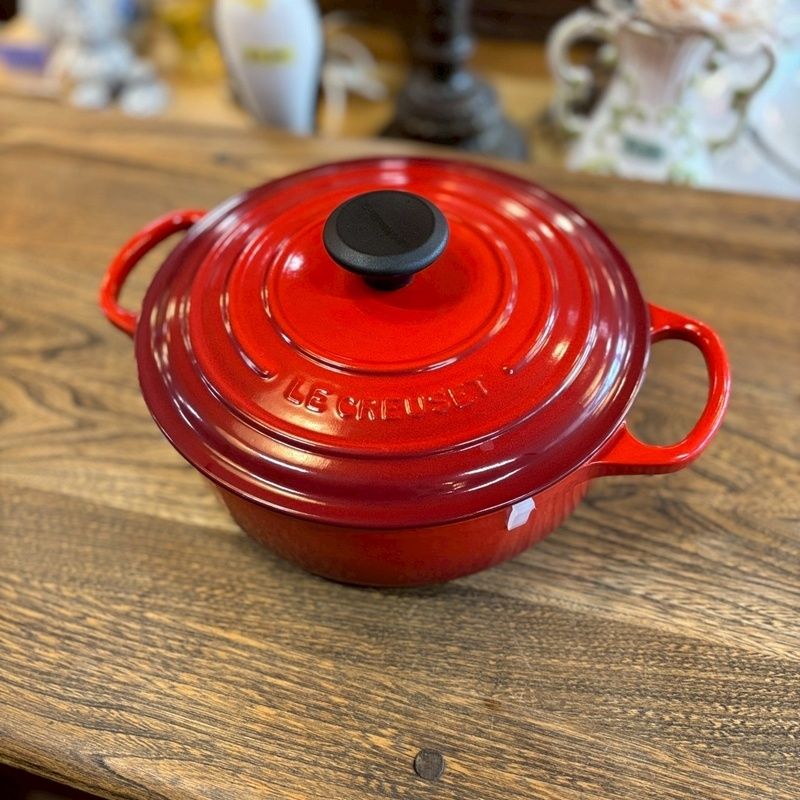 ル、クルーゼ両手鍋 鋳鉄製 16cm オレンジと赤のグラデーション Le