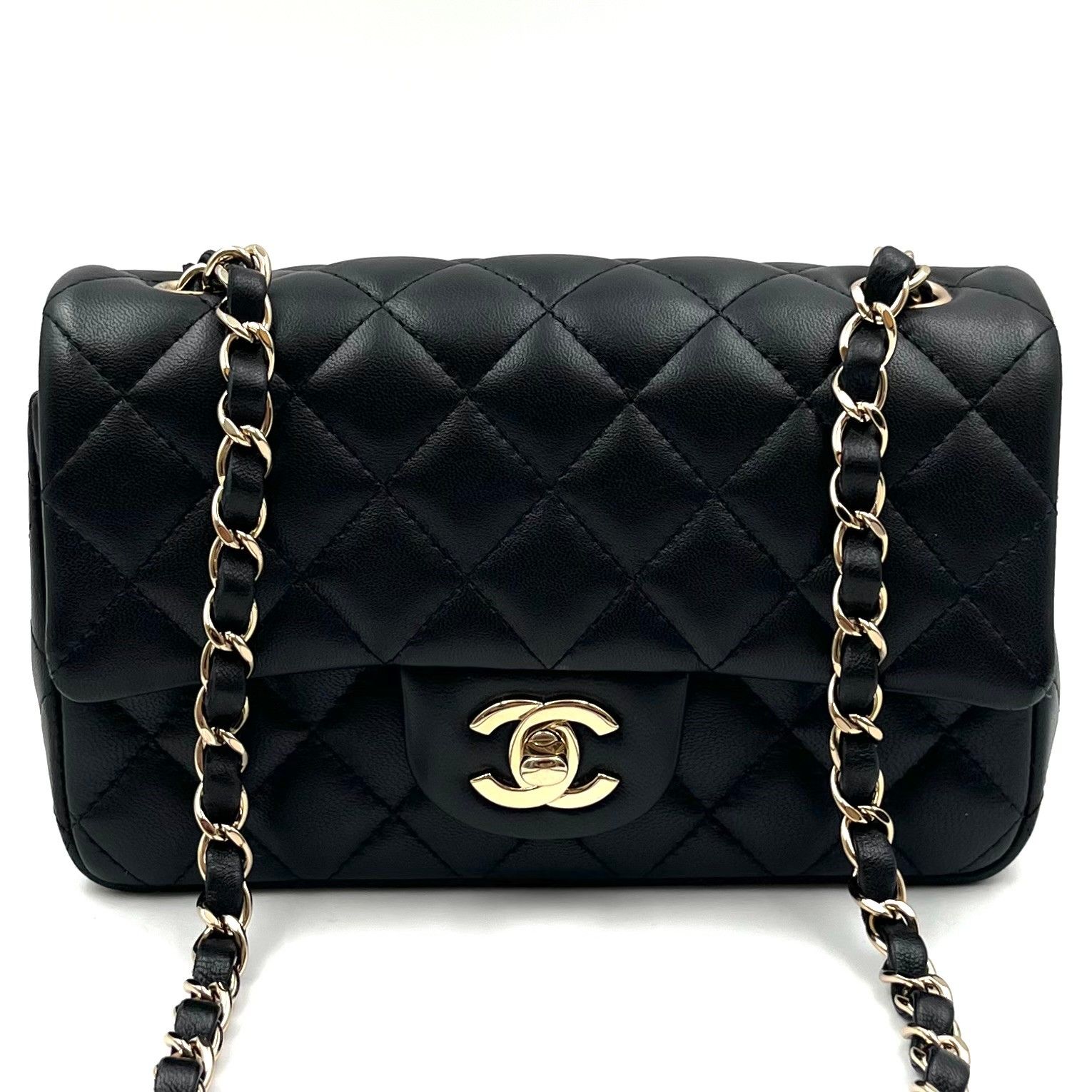 極美品】CHANEL シャネル ミニマトラッセ ラムスキン ブラック ミニ 