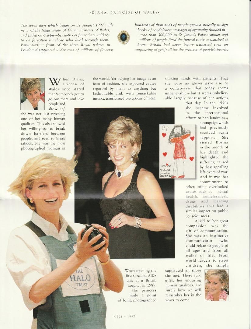 ダイアナ妃の記念切手 1セット フォルダー付 DIANA 海外切手