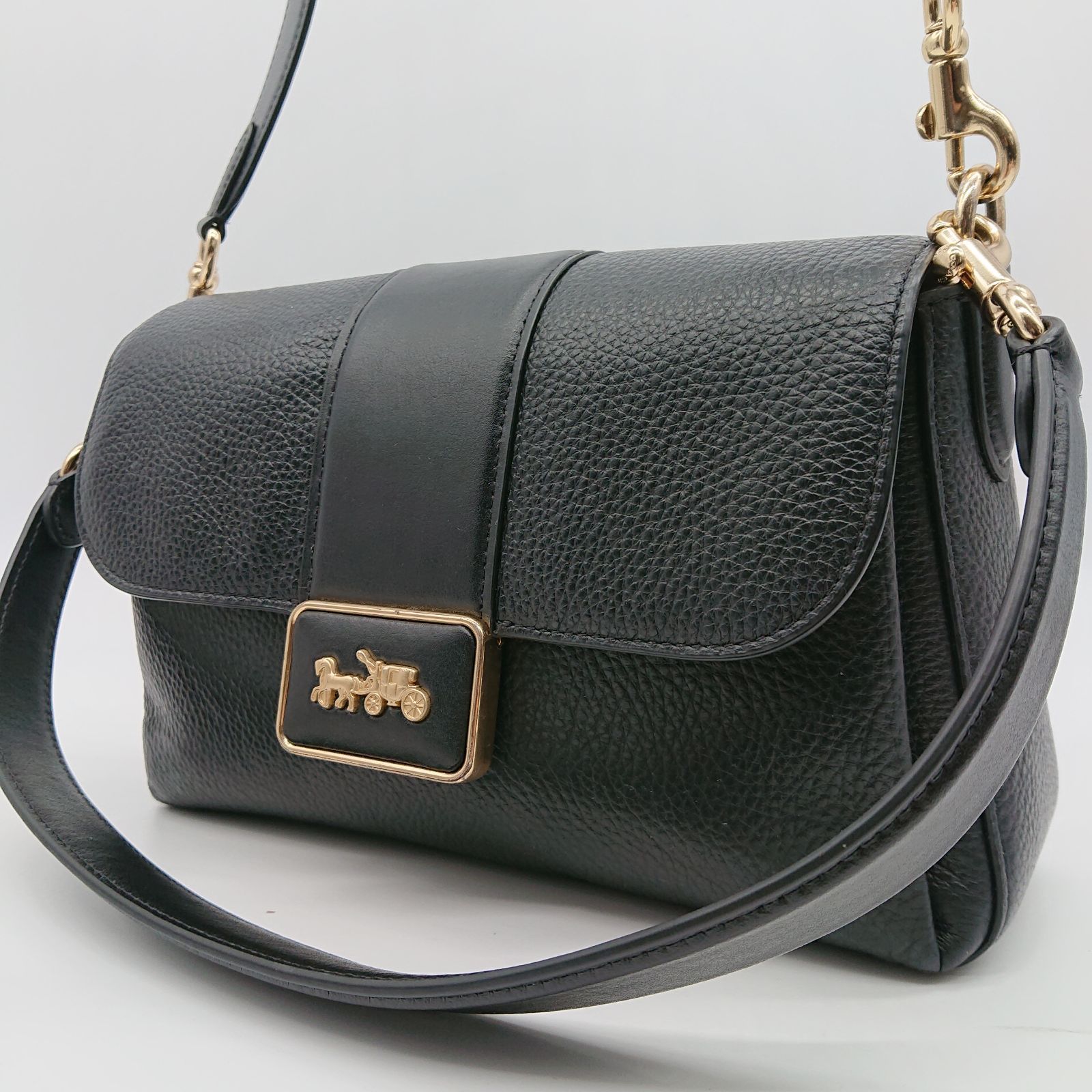 美品】COACH コーチ グレース ショルダー バッグ 2WAY ブラック 美品】COACH コーチ グレース ショルダー バッグ 2WAY ブラック