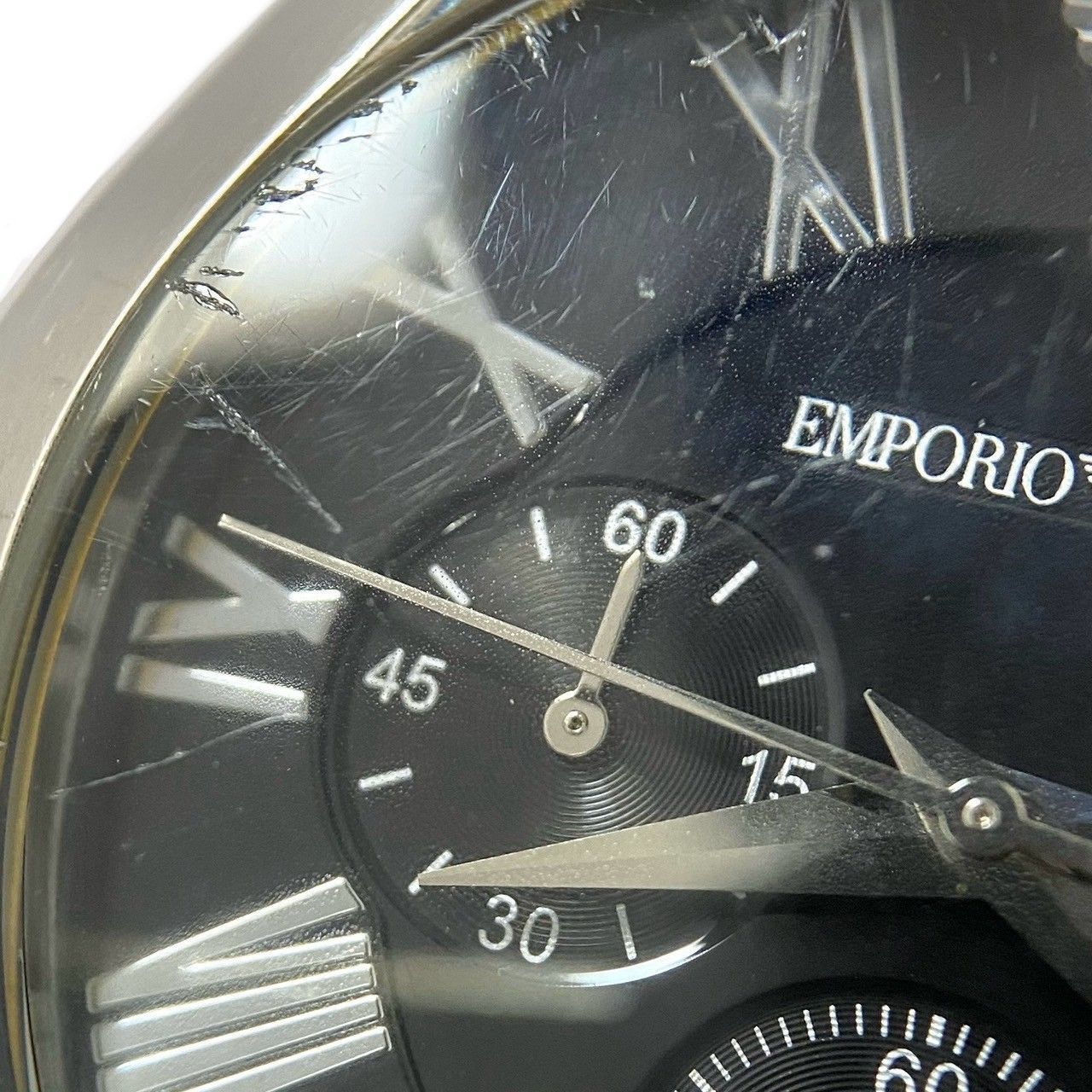 EMPORIO ARMANI】AR-0673 クォーツ クロノグラフ デイト ブラック 
