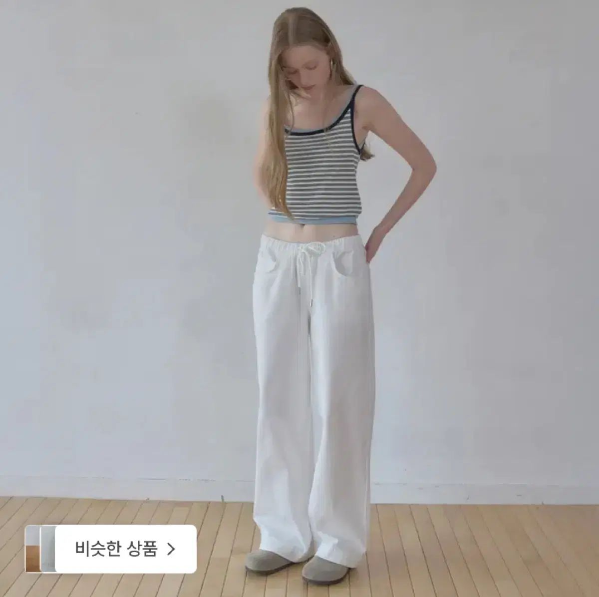 ヘッダー コットンパンツ worn cotton pants white