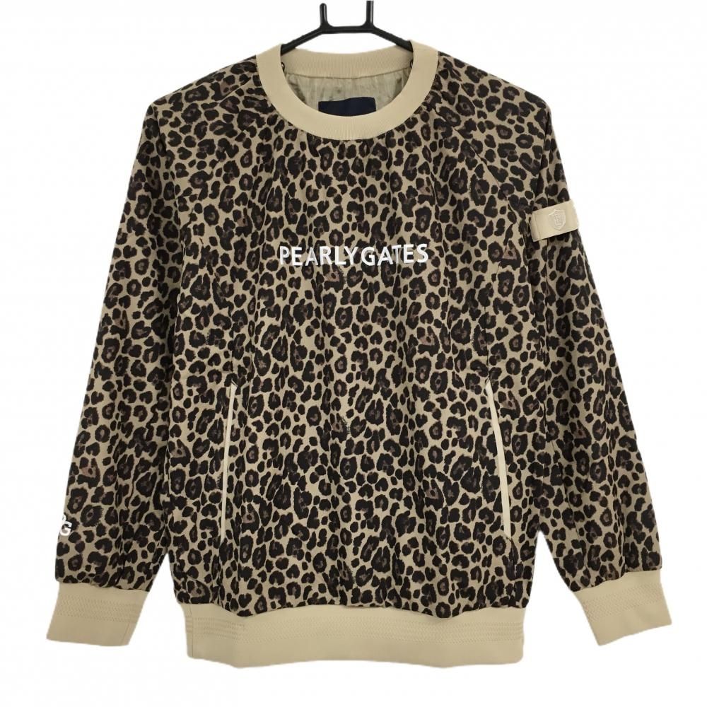 パーリーゲイツ スニード ベージュ×ダークブラウン レオパード柄 ロゴ刺しゅう レディース 0 S ゴルフウェア PEARLY GATES