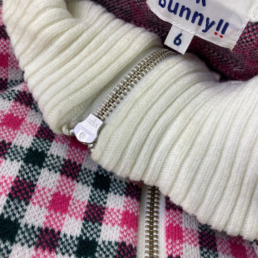 サイズ：6 JACK BUNNY ジャックバニー  ニットジャケット チェック柄 ホワイト系 [240101439057] ゴルフウェア メンズ ストスト サイズ：6 JACK BUNNY ジャックバニー ニットジャケット