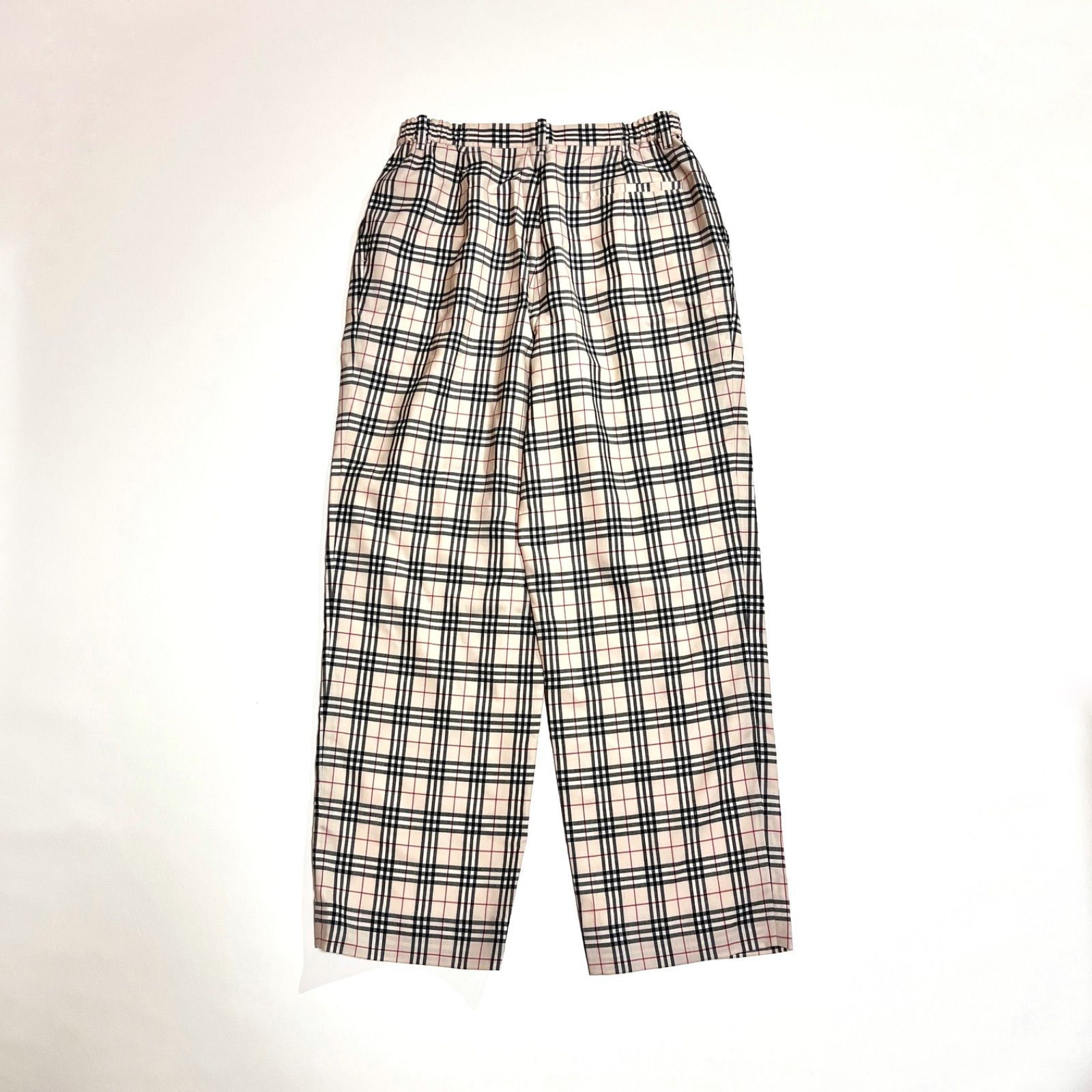 cj07 BURBERRY GOLF 13号 ノバチェック ストレート ゆったり パンツ チェック柄 バーバリー ベージュ DECORATOM_COM_BR