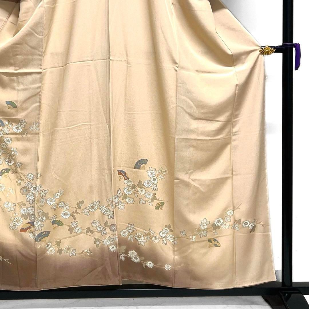 平和屋着物▽訪問着 単衣 風景草花文 金彩 正絹 逸品 AABC0394fy