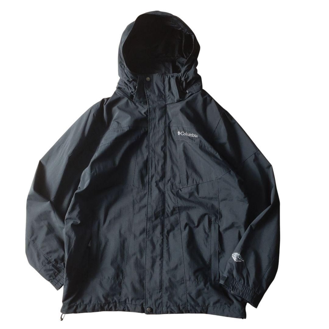 古着 Columbia コロンビア Bugaboo マウンテンパーカー OMNI-TECH ナイロン 黒 ブラック M J1038