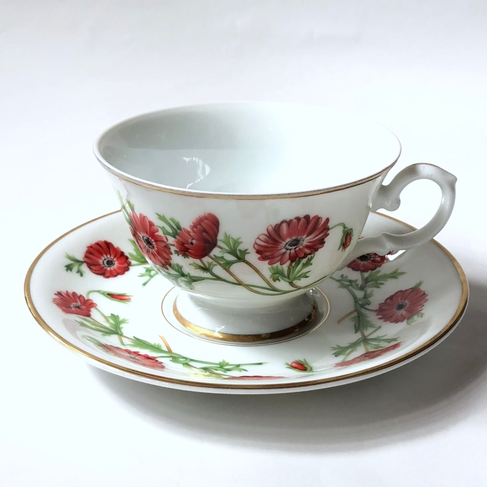 ♦️セール【美品/12個】シンブル オランダの花 フランクリン・ポーセリン フランクリン ポーセリン 「オランダの花 」カップ＆ソーサー 12客