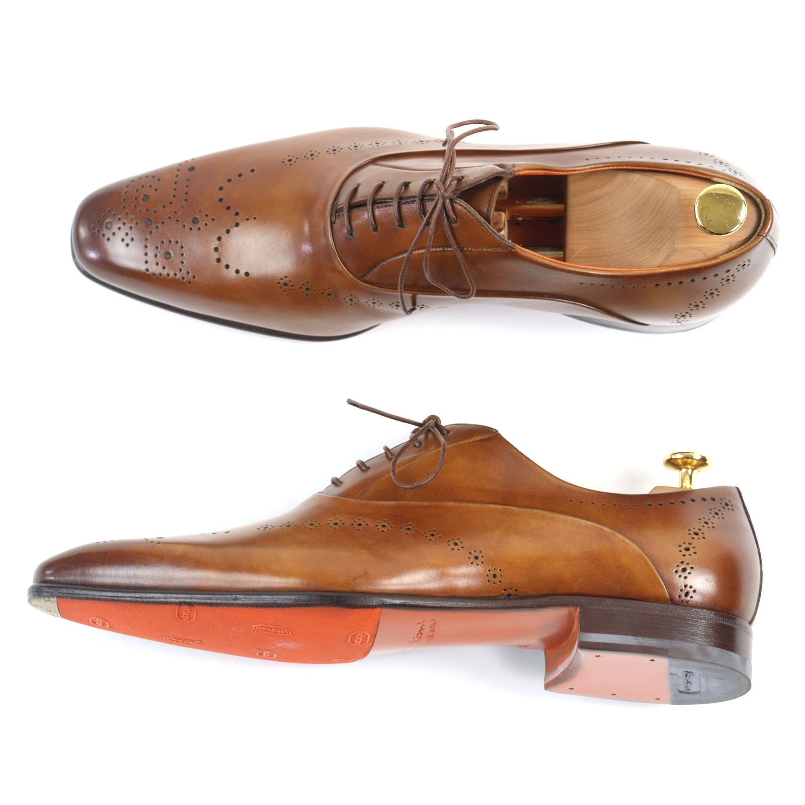 未使用品○Santoni サントーニ メダリオン ウィングチップ