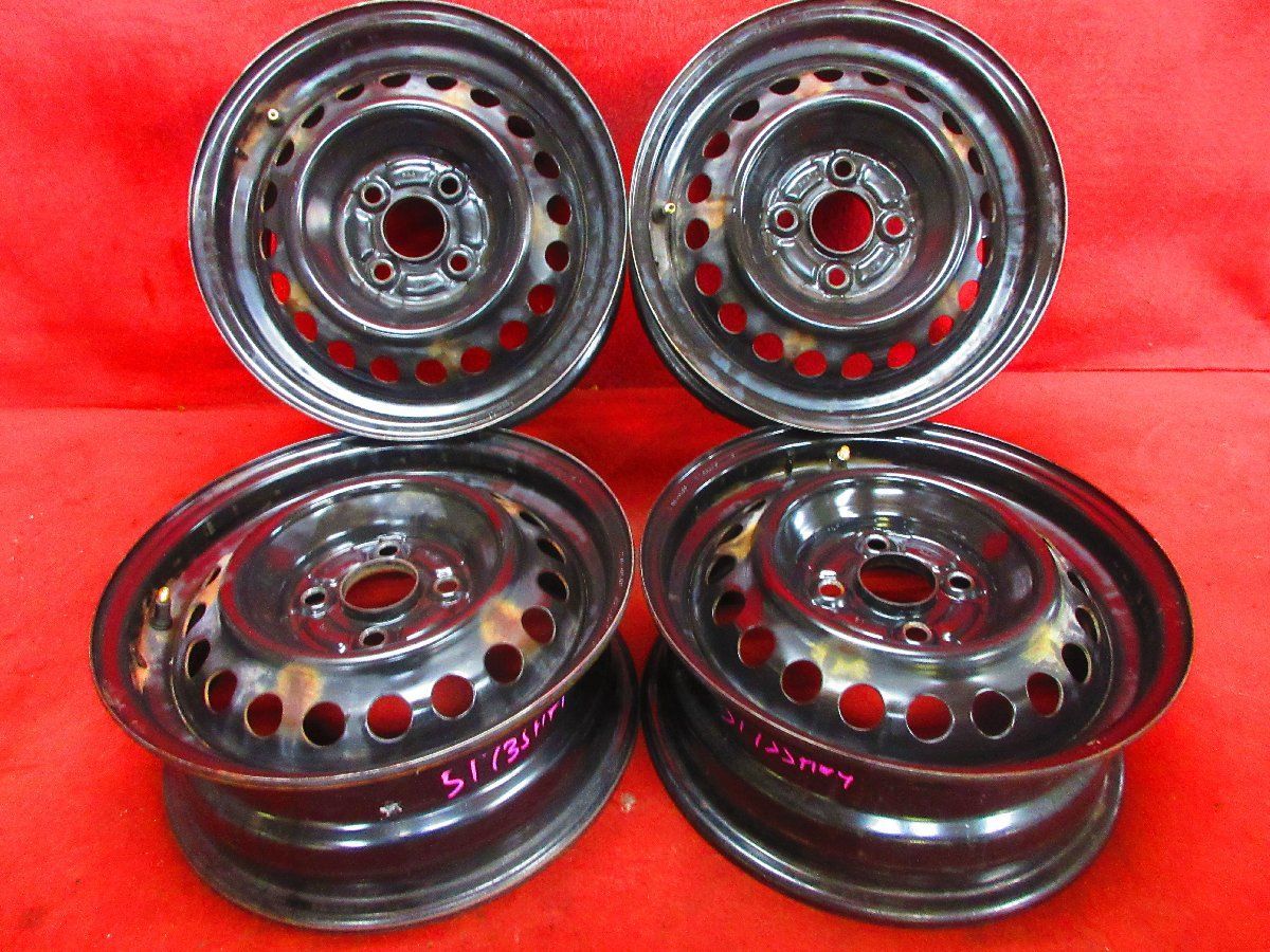 スチール ホイール 4本 ホンダ 純正 14×5.5J 4穴100 +45 フィットGD系 