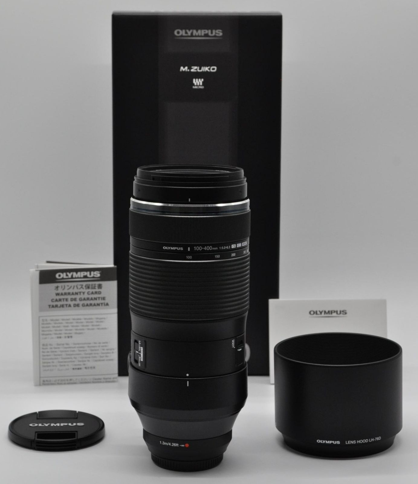 上 !! OLYMPUS オリンパス M.ZUIKO DIGITAL ED 100-400mm F5.0-6.3 IS ブラック ♪あるとうれしい元箱＆フード付き♪