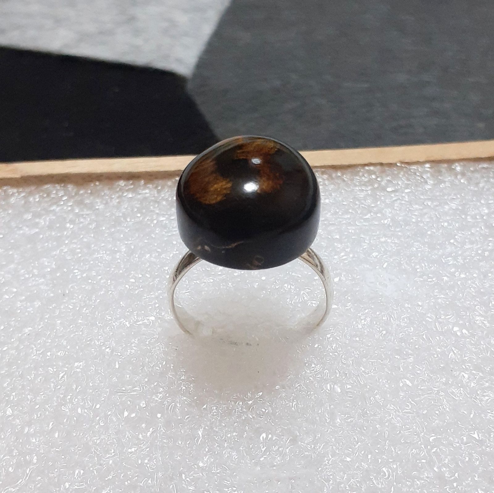 144.世界にひとつだけ！黒珊瑚(ブラックコーラル)のリング 希少黒珊瑚のリング ｜鳥取の特産品お取り寄せ通販｜とっとり市