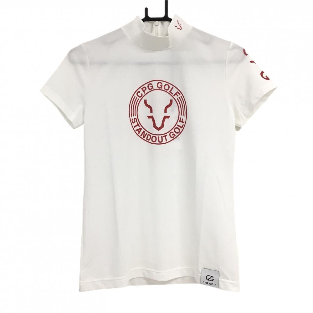 CPG GOLF シーピージーゴルフハイネック半袖シャツメンズロゴ白