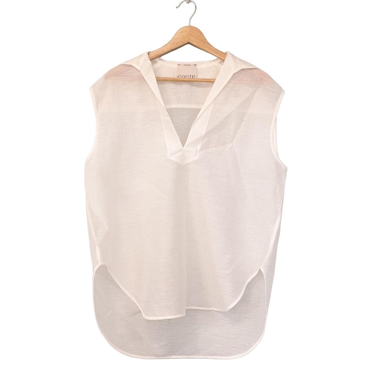 Conte コンテ ノースリーブカットソー レディース - 白 シースルー