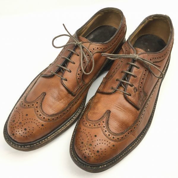 試着交換OK！1970s?Vintage FLORSHEIM/フローシャイム ケンムール ロングウイングチップ〈ブラウン/茶/BROWN〉9.5D  27.0-27.5 ビンテージ/shoes/菅NO.WZE-147 #BUZZBERG - メルカリ