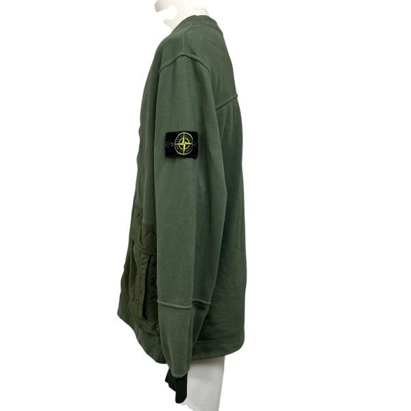 神秘の ストーンアイランド STONE ISLAND トップス カーディガン 裏起毛 羽織り 長袖 カーキ 綿100％ XL メンズ S5V532 【 新入荷·数量限定】