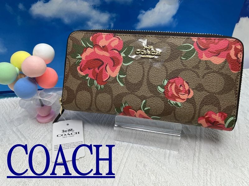 コーチ COACH  長財布 財布 シグネチャー フローラル プリント アコーディオン ジップアラウンド クリスマス プレゼント クリスマス 贈り物 ギフト 財布 レディース 新品未使用 184 F39189 14