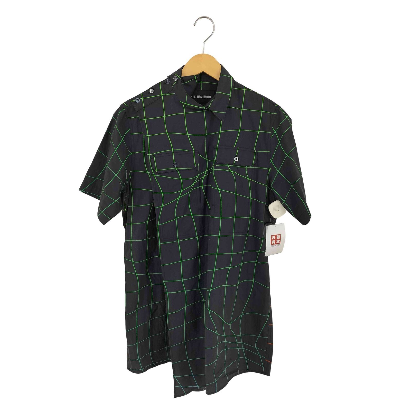 ユウキハシモト YUKI HASHIMOTO WAVE GRID CROSSOVER SHORT SLEEVE SHIRTS メンズ JPN：44