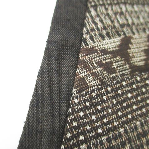  飛天 あいびぶれ ロングベスト ジレ 絹 シルク 茶系 ブラウン ポケット 裏地 総柄 ベスト ジレ ビスチェ トップス