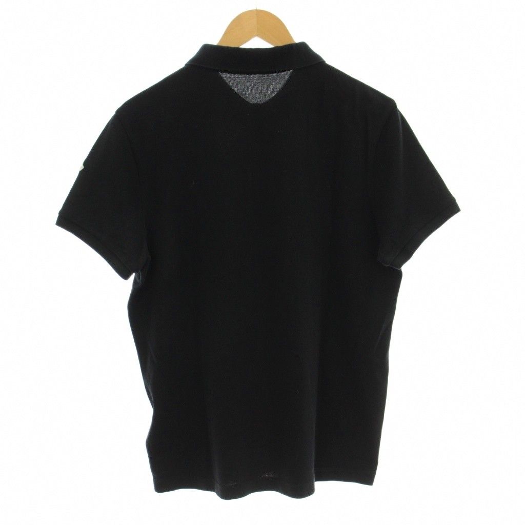 モンクレール MONCLER MAGLIA POLO MANICA CORTA ポロシャツ カットソー 鹿の子 半袖 ワッペン M 黒 ブラック G20918A70510 84556 KU