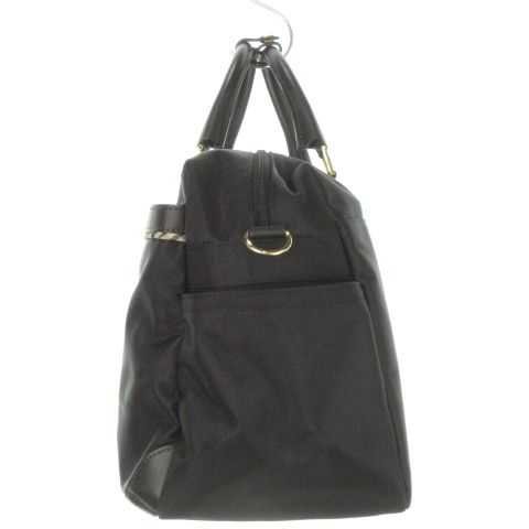 ダックス DAKS ボストンバッグ 2way ショルダーバッグ ナイロン レザー ロゴ ワンポイント ハウスチェック 黒 ブラック /MN17 ■GY18