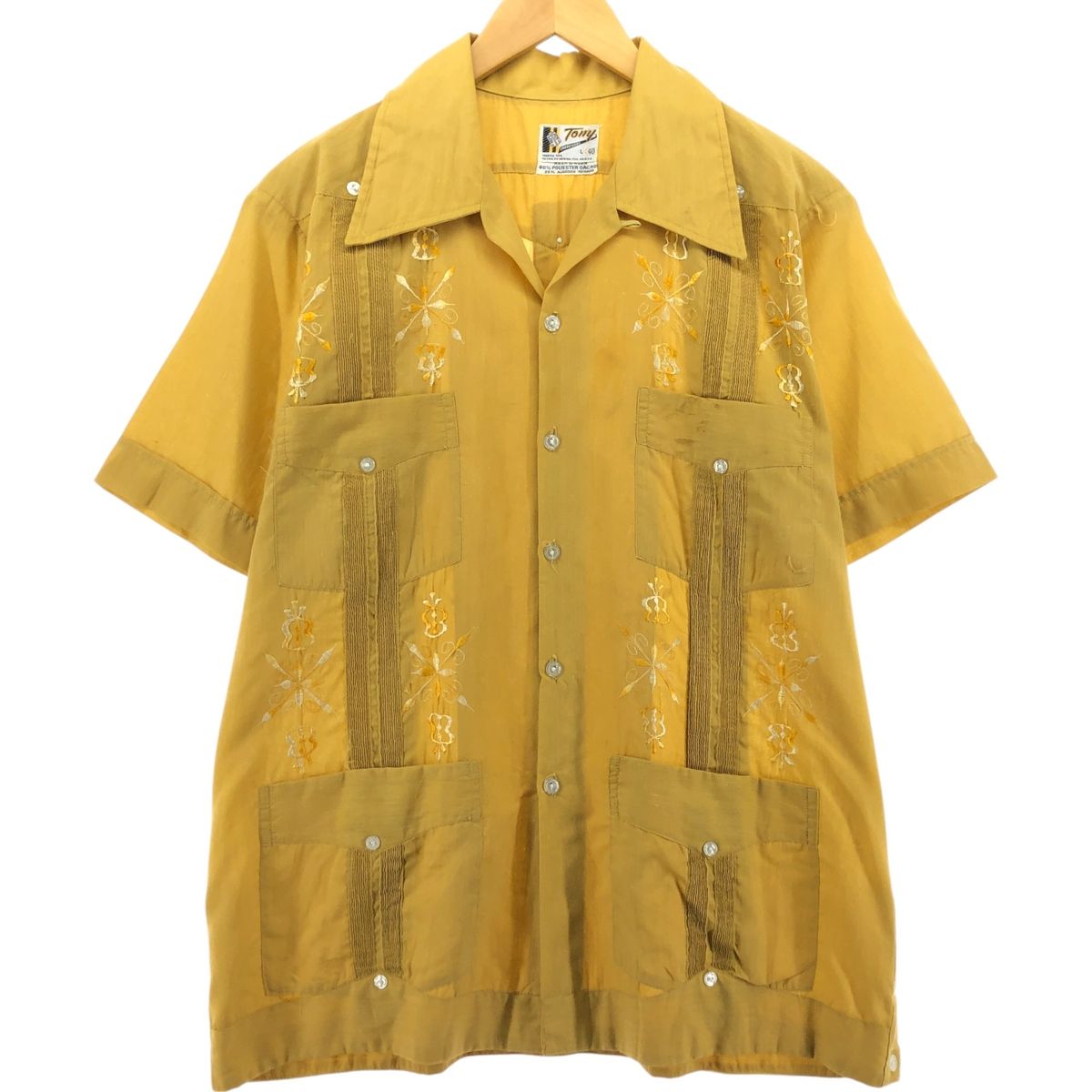 古着 70~80年代 TONY 半袖 オープンカラー メキシカンシャツ 古着 70~80年代 TONY 半袖 オープンカラー メキシカンシャツ