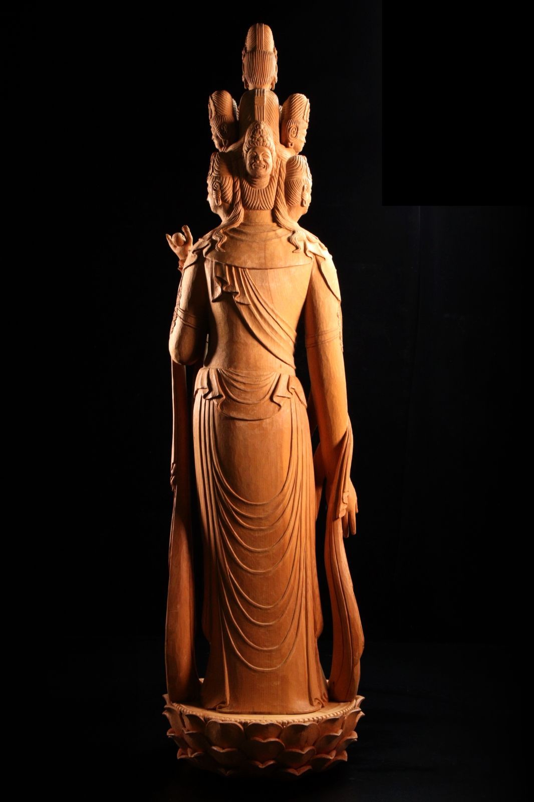 仏教美術 木彫 十一面観音立像 特大78cm 仏像 唐物 骨董 古美術