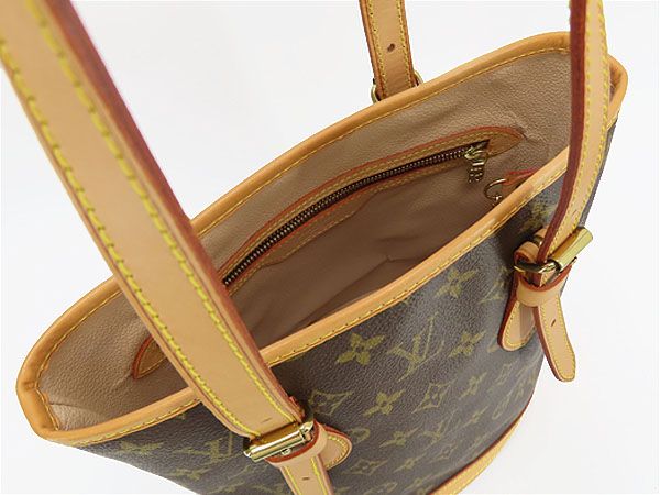 【ほぼ新品】ルイヴィトン　LOUIS VUITTON　モノグラム　プチ バケットPM　バケツ型　トートバッグ　ハンドバッグ　ショルダーバッグ　ポーチ付き　ダークブラウン　M42238