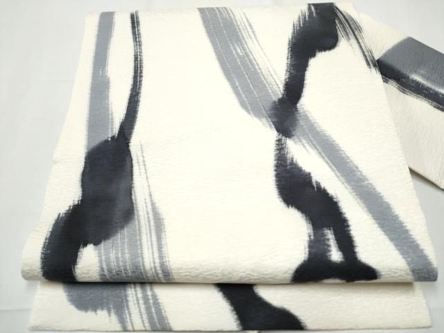 平和屋着物●九寸名古屋帯　抽象文　正絹　逸品　CAAY9925hy 平和屋着物○九寸名古屋帯 抽象文 正絹 逸品 CAAY9925hy