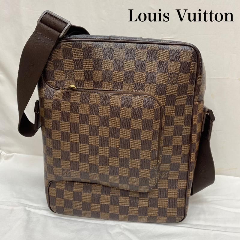 LOUIS VUITTON ルイヴィトン ショルダーバッグ N41441 ダミエ オラフMM ショルダー バッグ 斜め掛け エベヌ レザー A4 PC 収納可能