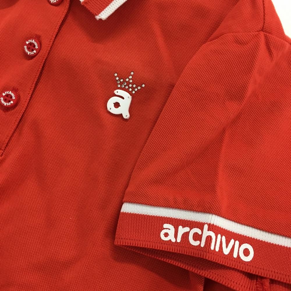 アルチビオ　archivio ホワイトポロシャツ 赤い襟 レディース新品未使用 アルチビオ archivio ホワイトポロシャツ 赤い襟 レディース新品未使用