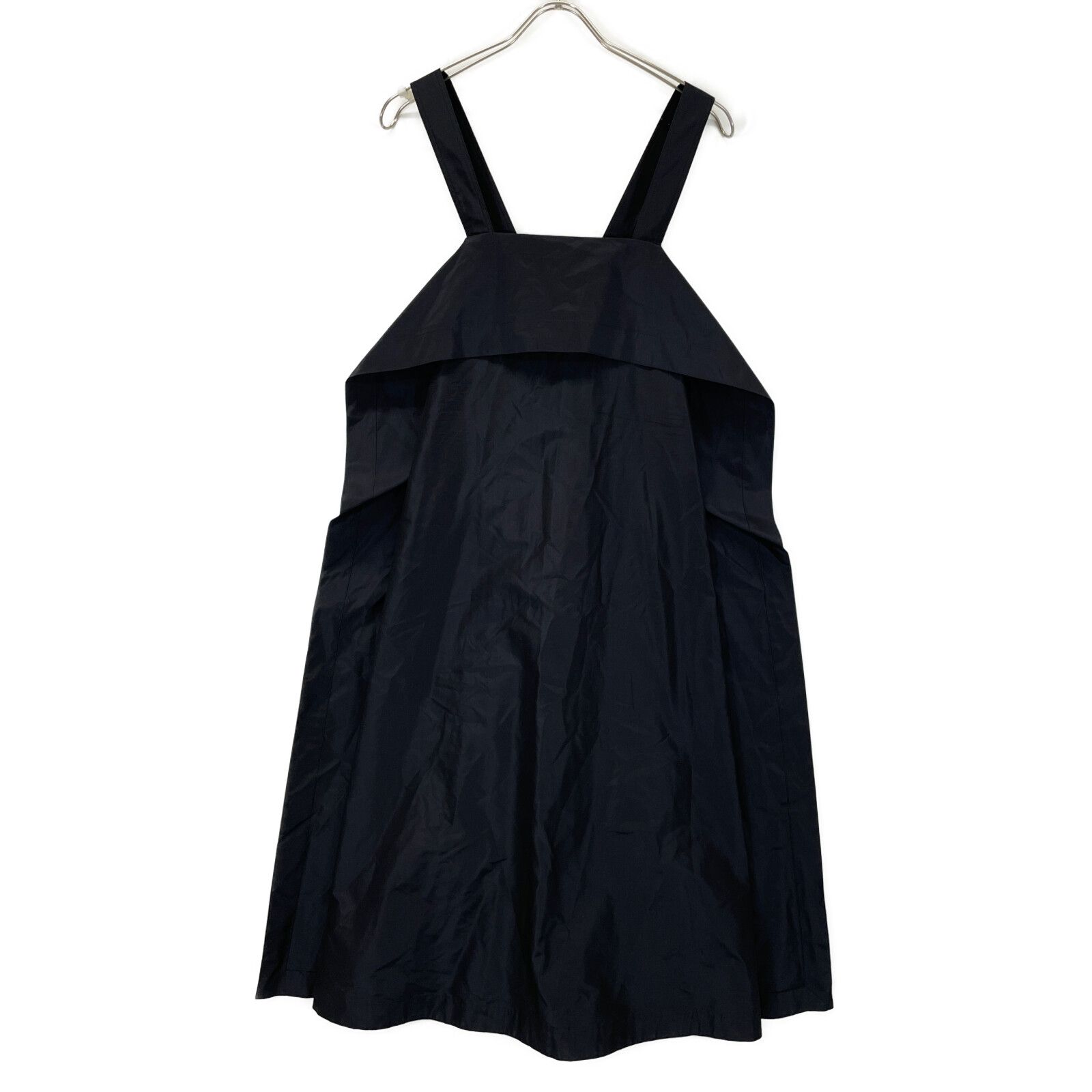 Drawer ドゥロワー ブラック SPRING シルクタフタストラップワンピース  