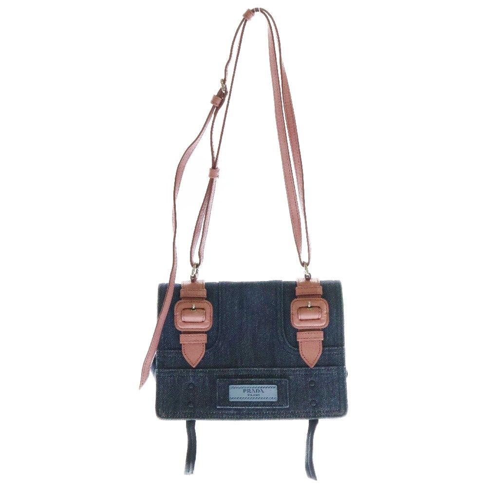 PRADA プラダ 2WAYショルダーバッグ インディゴ|ピンク 1BD100